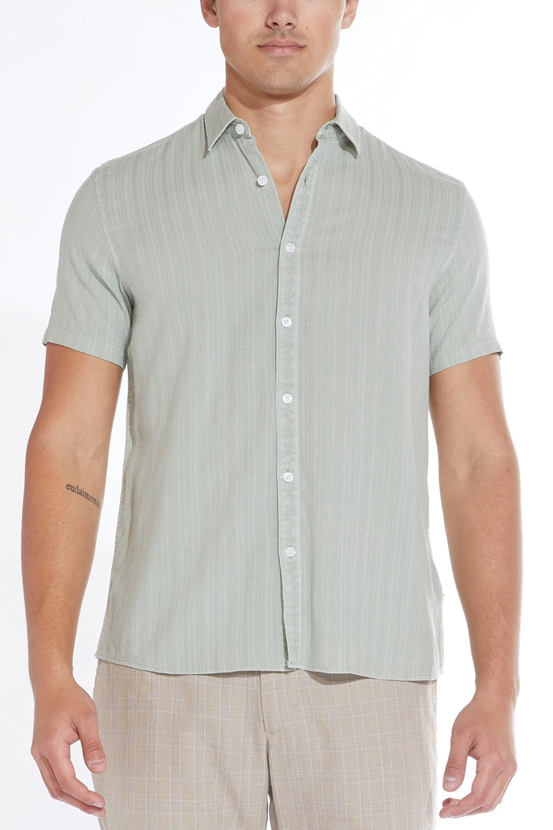 Wholesale,Civil Society, Civil Society Sage Jacquard Stripe Short Sleeve Shirt, Green, Large-45-TagL