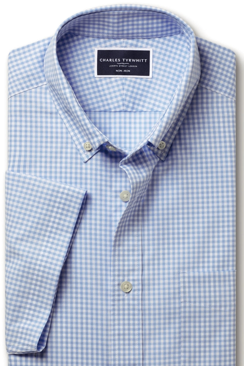 Wholesale,Charles Tyrwhitt, Charles Tyrwhitt Blue Stretch Check Shirt, Blue, Small-40-TagS