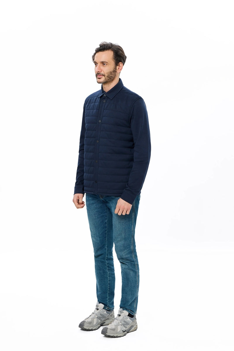 Wholesale,Luchiano Visconti, Luchiano Visconti Navy Quilted Jersey Knit Shacket, Blue, Medium-46-TagMLarge-48-TagLExtra Large-50-TagXLExtra Extra Large-52-TagXXLSmall-44-TagS