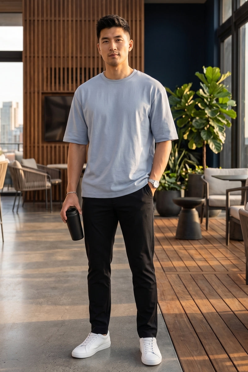 Direct From Brand,FYNE, FYNE Blue Moisture Absorption T-Shirt, Blue, Small-40-TagSMedium-42-TagMLarge-44-TagLExtra Large-46-TagXL