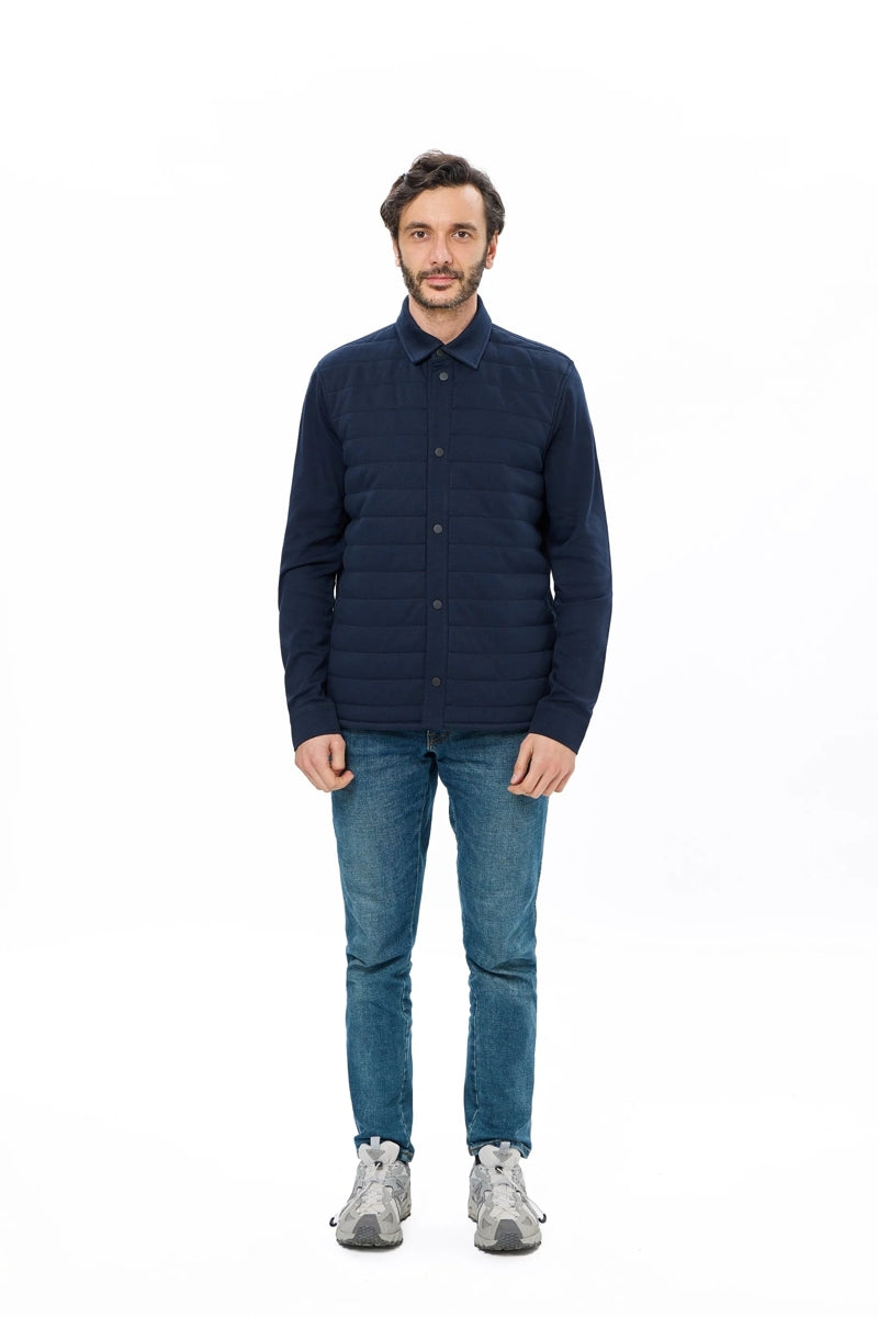 Wholesale,Luchiano Visconti, Luchiano Visconti Navy Quilted Jersey Knit Shacket, Blue, Medium-46-TagMLarge-48-TagLExtra Large-50-TagXLExtra Extra Large-52-TagXXLSmall-44-TagS