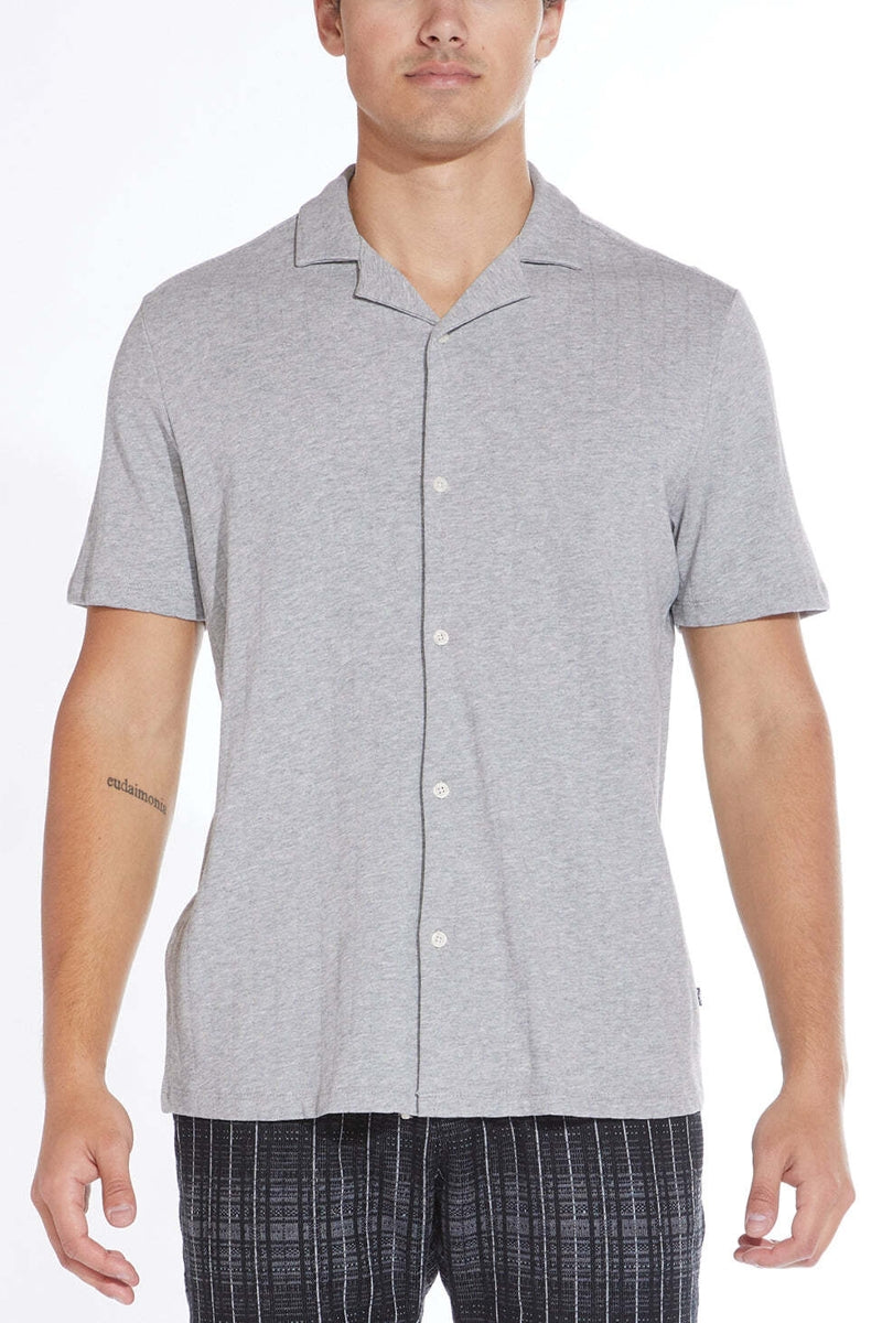 Wholesale,Civil Society, Civil Society Heather Grey Knit Pointelle Short Sleeve Shirt, Grey, Small-42-TagSLarge-45-TagLExtra Large-48-TagXLExtra Extra Large-50-TagXXLMedium-44-TagMMedium-43-TagM