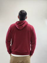 Bonobos Deep Red Popover Fleece Hoodie