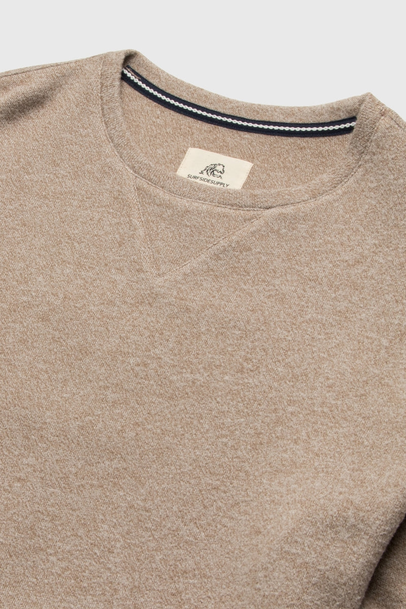 Wholesale,Surfside Supply, Surfside Supply Camel Heather Cashmist Soft Crewneck, Tan, Extra Large-49-TagXL