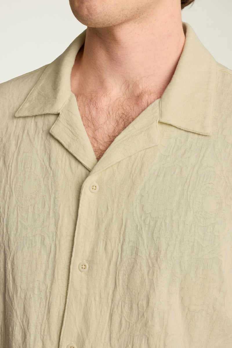 Wholesale,Bonobos, Bonobos Light Beige Floral Resort Jacquard Shirt, Cream, Large-46-TagL