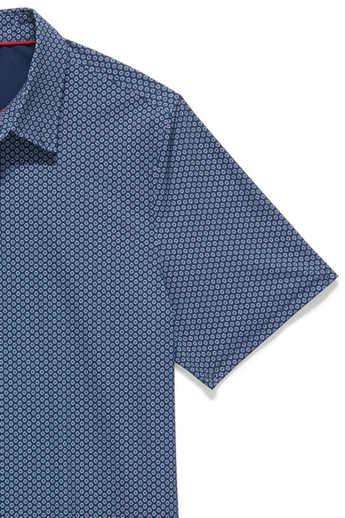 Wholesale,Flag & Anthem, Flag & Anthem Navy Geo Dot Print Performance Polo, Blue, Medium-42-TagM