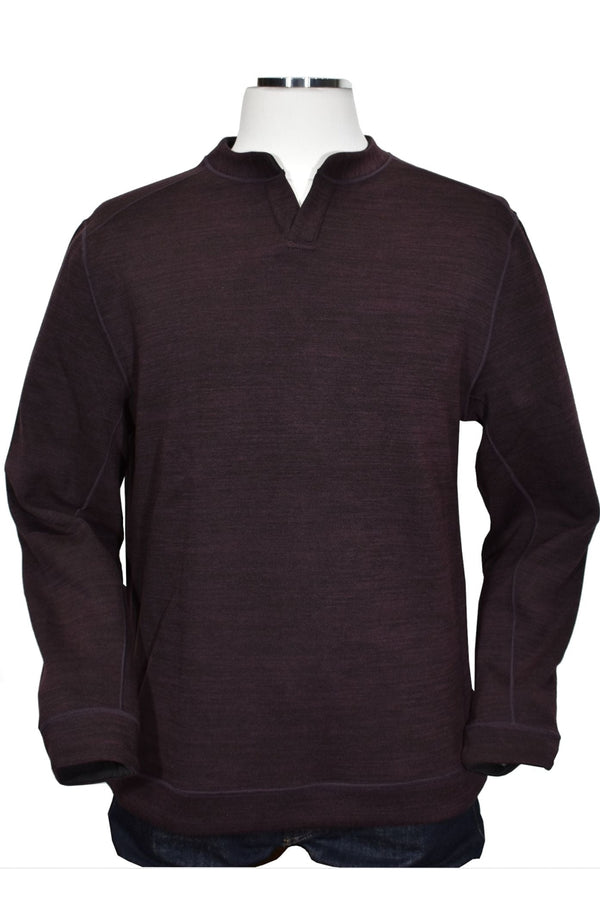 Nicoby Age of Wisdom Burgundy Performance Keyhole Henley