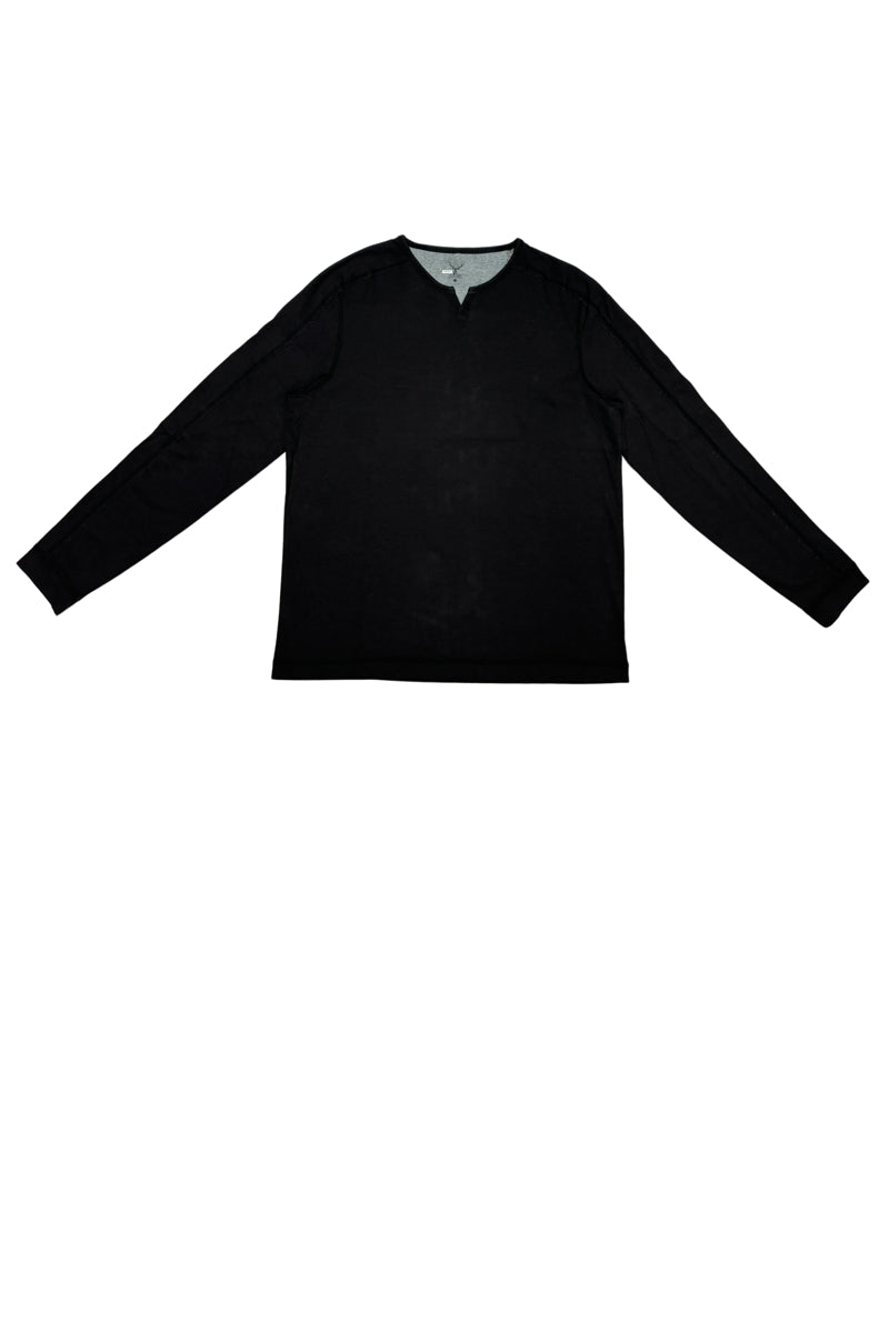 Wholesale,Nicoby Age of Wisdom, Nicoby Age of Wisdom Black Oil Wash Key Hole Henley, Black, Large-44-TagL