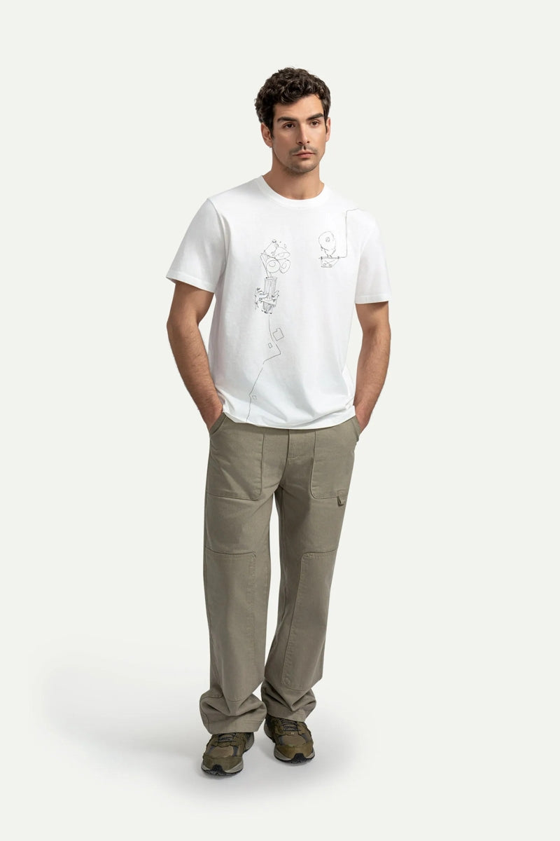 Wholesale,KAFT, KAFT Off White Lamp Print Graphic T-Shirt, White, Extra Large-48-TagXL