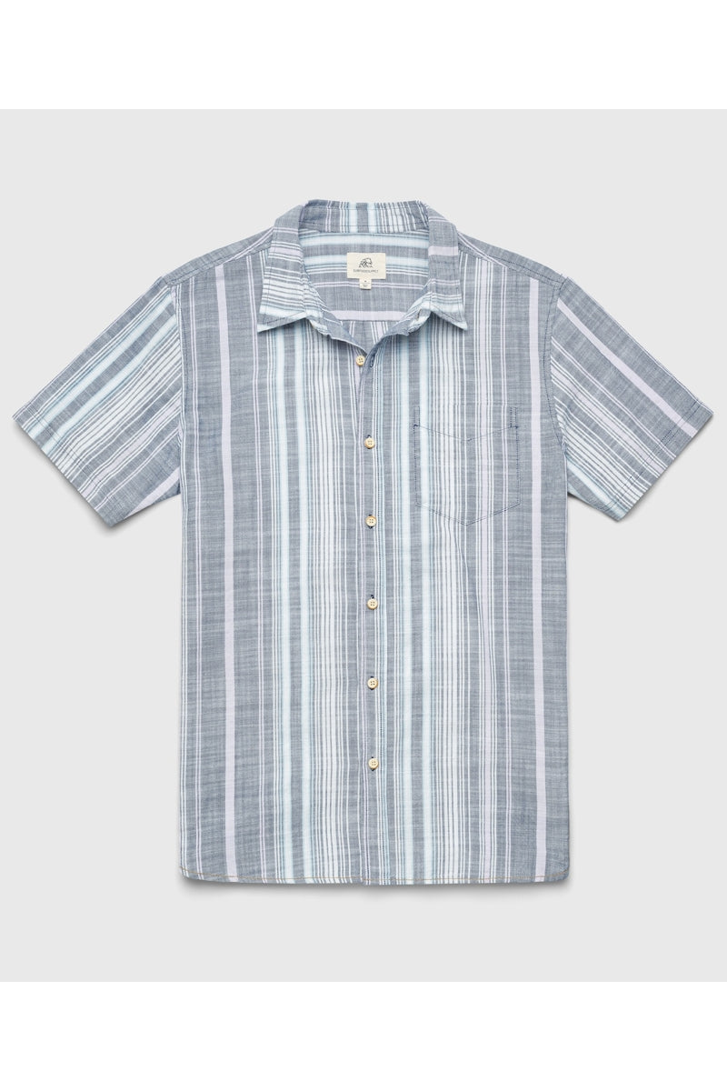 Wholesale,Surfside Supply, Surfside Supply Navy Combo Vertical Stripe Slub Shirt, Blue, Small-40-TagS