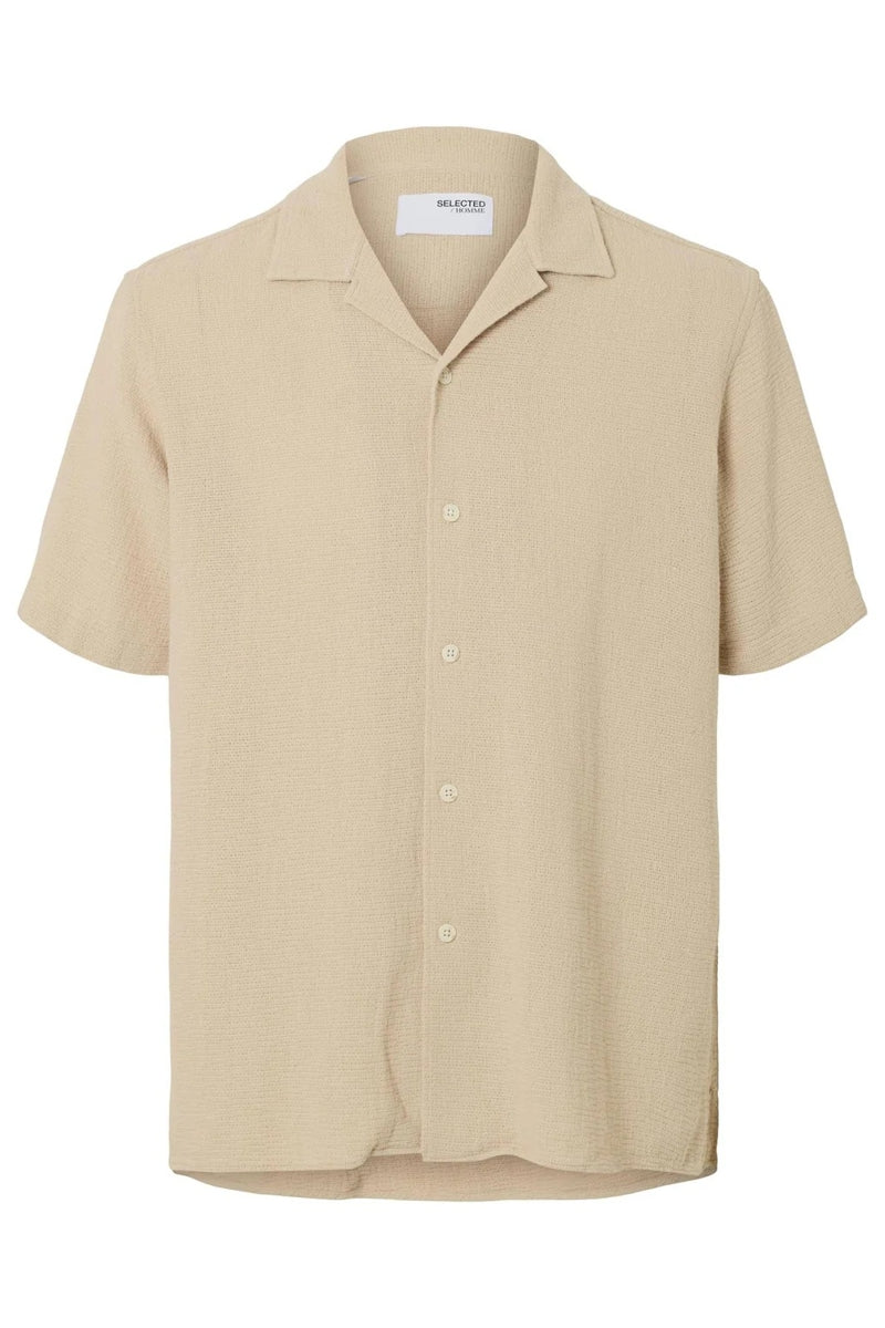 Wholesale,Selected Homme, Selected Homme Oatmeal Textured Shirt, Tan, Medium-46-TagMExtra Large-51-TagXLLarge-49-TagL