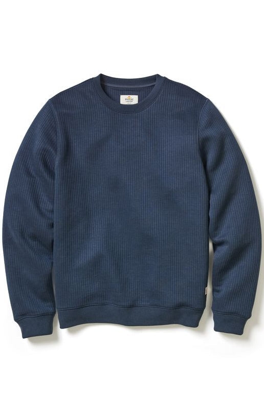 Wholesale,Marine Layer, Marine Layer Navy Corbet Vertical Quilted Sweatshirt, Blue, Extra Large-50-TagXL