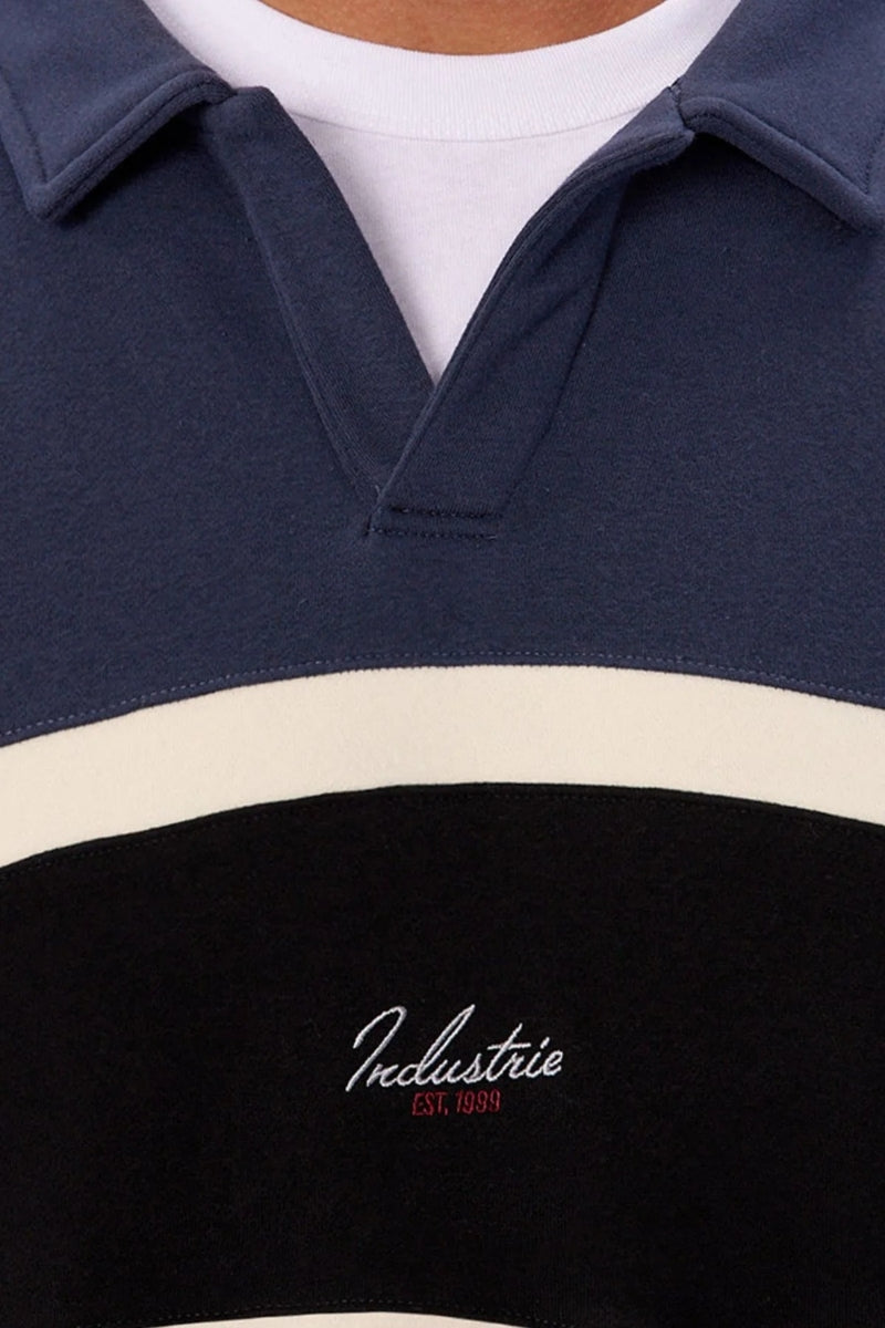 Wholesale,INDUSTRIE AUSTRALIA, INDUSTRIE AUSTRALIA Blue/Black Stripe Sweater Polo, Blue, Medium-50-TagMLarge-52-TagLExtra Large-54-TagXL
