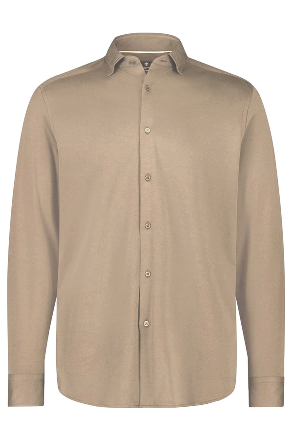 Luchiano Visconti Taupe Micro Melange Knit Shirt