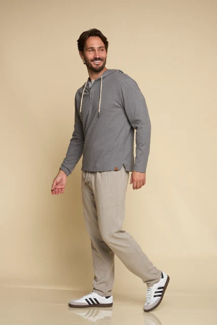 Wholesale,Fundamental Coast, Fundamental Coast Grey Soft Henley Hoodie, Grey, Large-47-TagL
