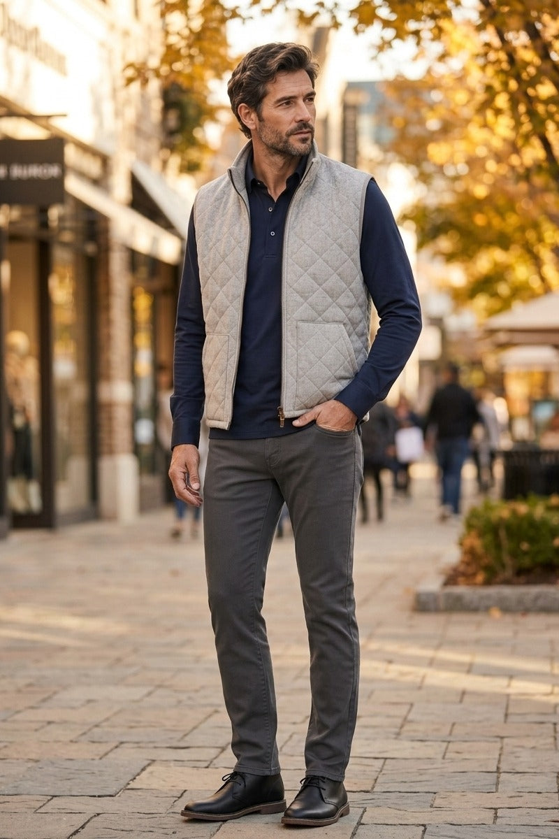 Wholesale,Fundamental Coast, Fundamental Coast Steel Grey Full Zip Quilted Vest, Grey, Small-38-TagSMedium-42-TagMLarge-45-TagLExtra Large-47-TagXLExtra Extra Large-50-TagXXL