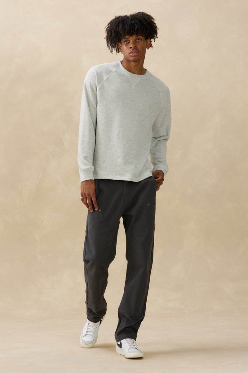 Wholesale,Kuwalla, Kuwalla Grey Washed Waffle Crew Sweatshirt, Grey, Medium-43-TagMLarge-45-TagLExtra Large-47-TagXLExtra Extra Large-48-TagXXLSmall-40-TagS