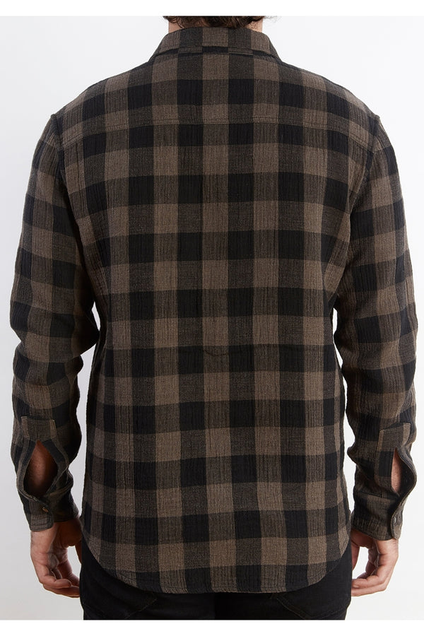 Nicoby Age of Wisdom Brown Gingham Reversible Buffalo Plaid Shirt