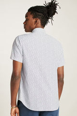 Bonobos White Conversational Print Performance Short Sleeve Shirt