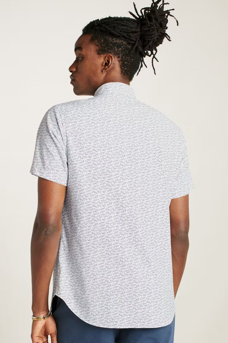 Wholesale,Bonobos, Bonobos White Conversational Print Performance Short Sleeve Shirt, White, Extra Large-48-TagXL