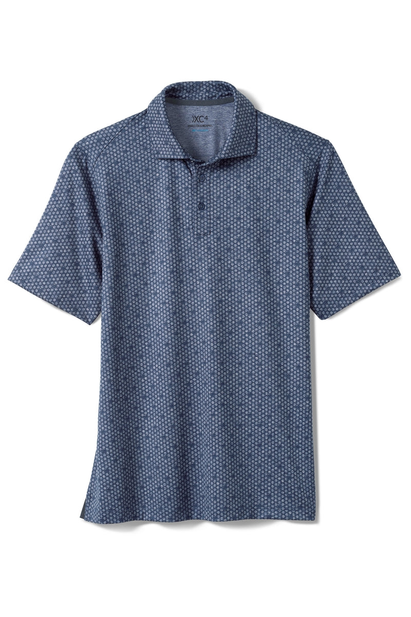 Wholesale,Johnston & Murphy, Johnston & Murphy Navy Geo XC4 Cool Degree Performance Polo, Blue, Extra Large-50-TagXL