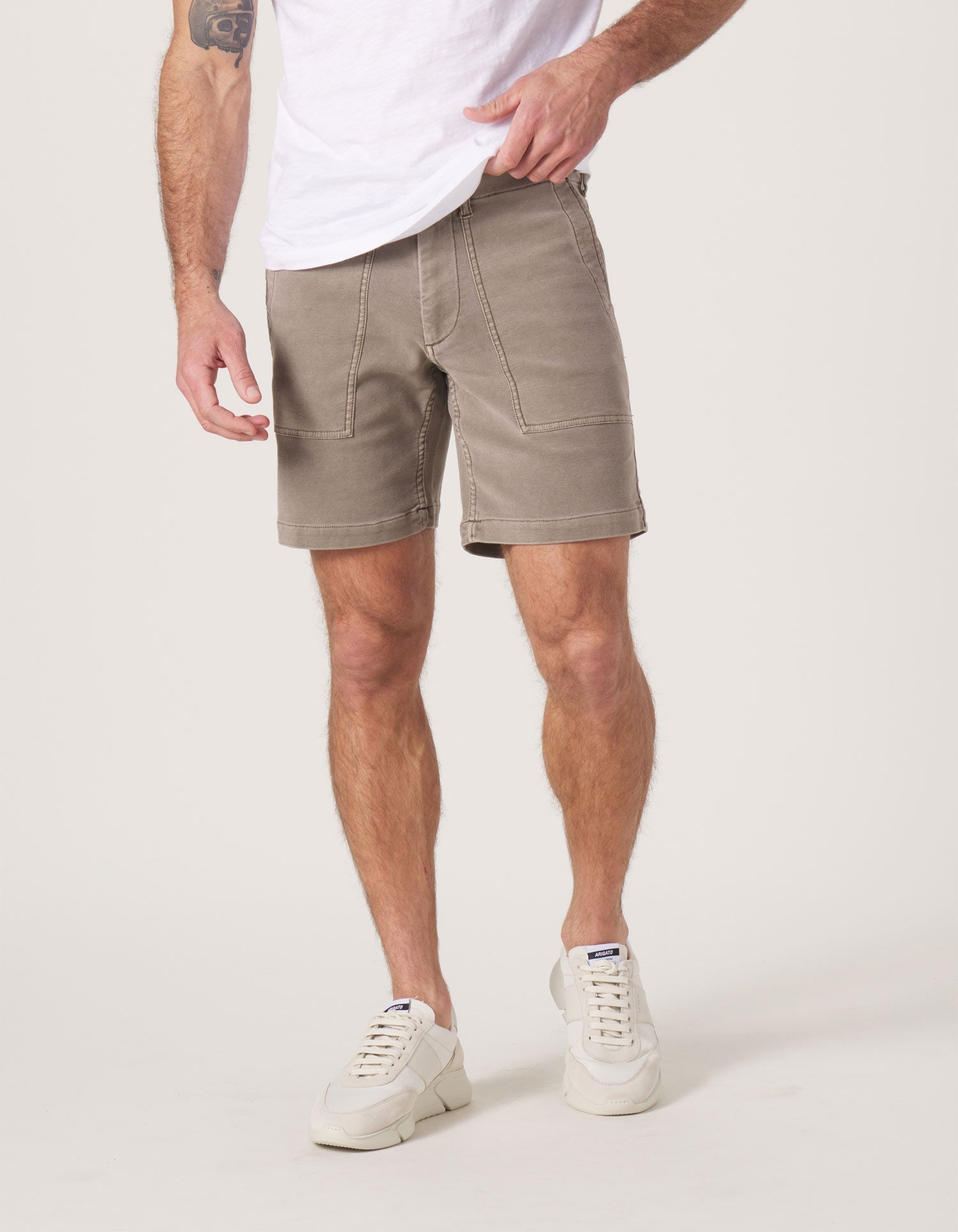 Wholesale,The Normal Brand, The Normal Brand Taupe Comfort Terry Utility Short, Tan, 30W-7L-Tag30