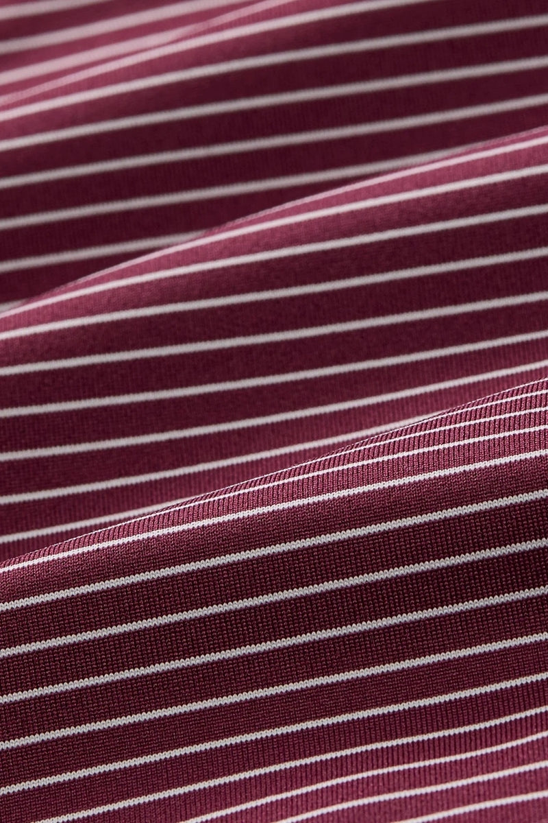 Wholesale,Mizzen + Main, Mizzen + Main Maroon Stripe Performance Trim Fit Polo, Red, Medium-42-TagMLarge-45-TagLExtra Large-48-TagXLSmall-40-TagS