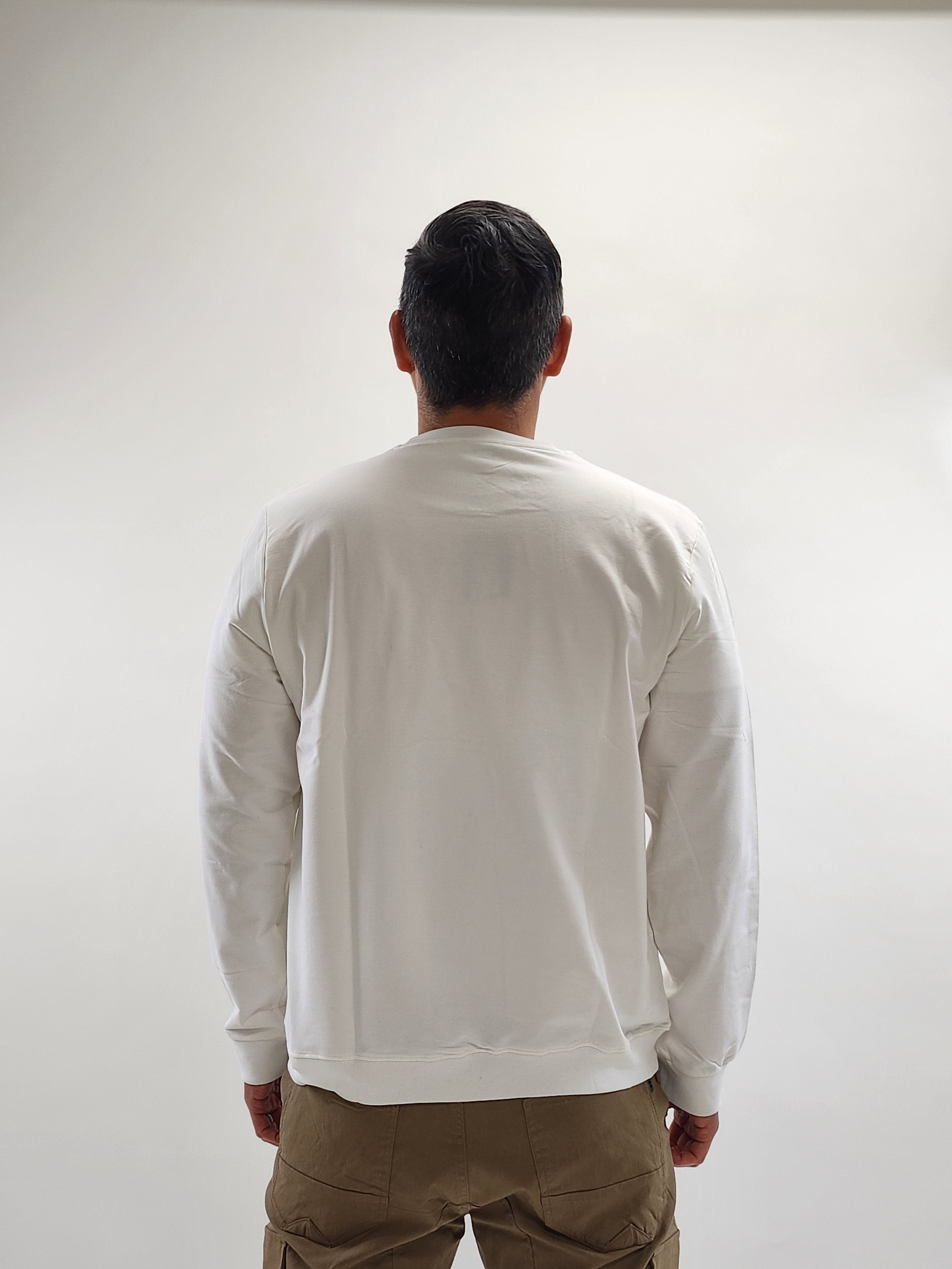 Wholesale,Jakamen, Jakamen White Graphic Print Long Sleeve Sweatshirt, White, Small-40-TagSMedium-42-TagMLarge-46-TagXLExtra Large-48-TagXXLMedium-43-TagL