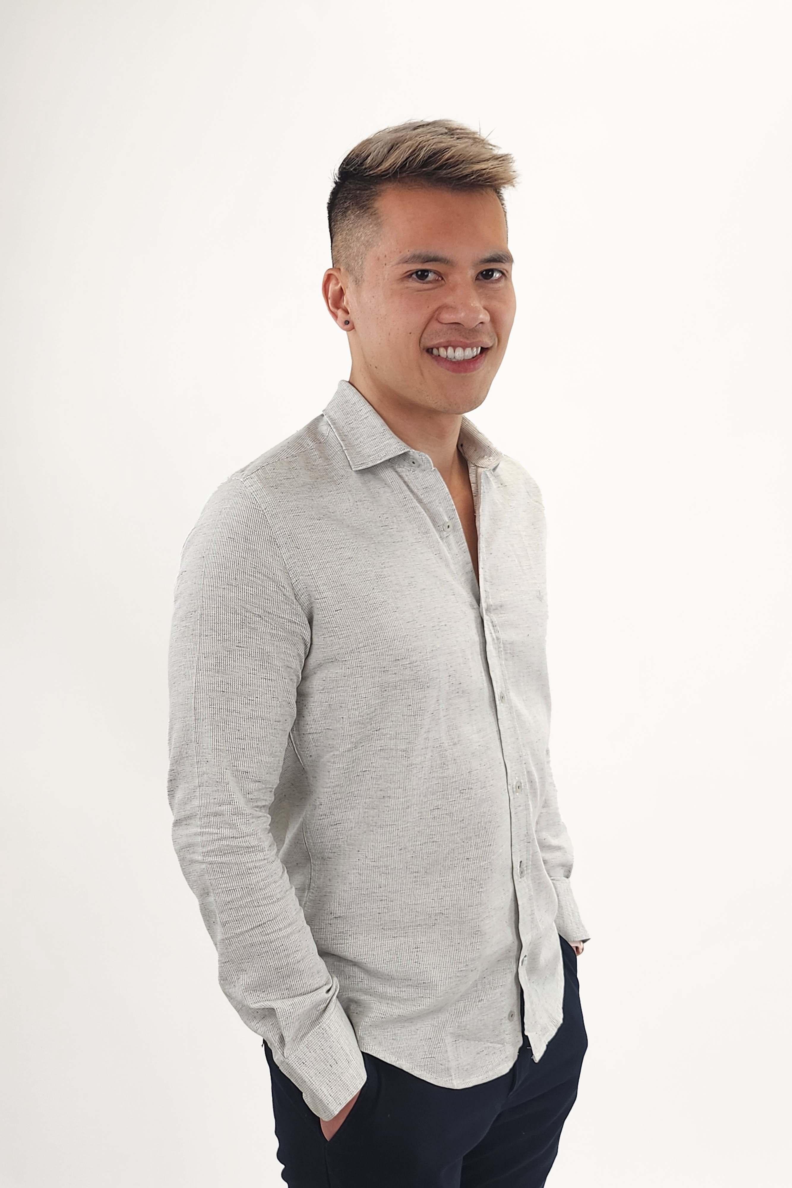 Wholesale,Jakamen, Jakamen Light Grey Textured Long Sleeve Button Up Shirt, Grey, Medium-42-TagM