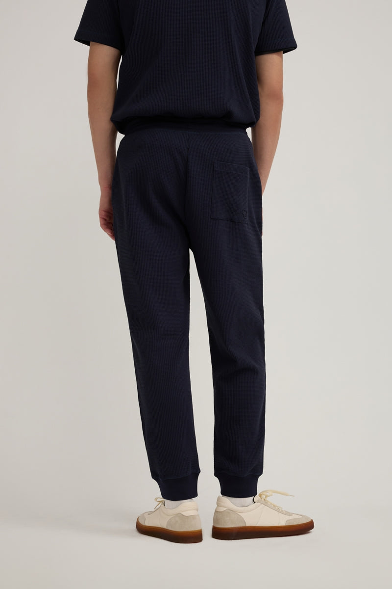Direct From Brand,FYNE, FYNE Navy Knit Waffle Weave Joggers, Blue, 32W-30L-TagM36W-30L-TagL38W-30L-TagXL