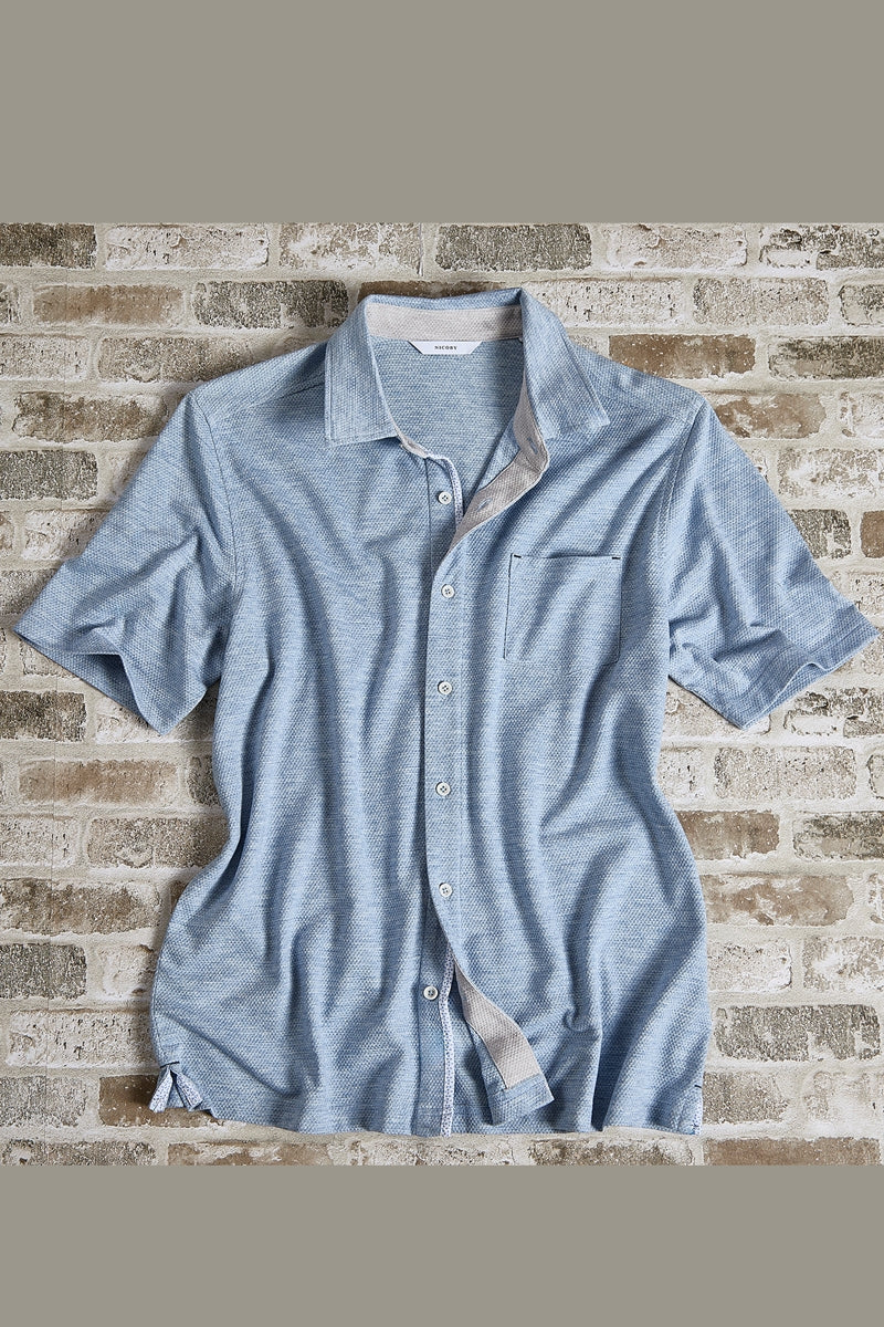 Wholesale,Nicoby Age of Wisdom, Nicoby Age of Wisdom Sky Blue Textured Shirt, Blue, Extra Large-48-TagXL