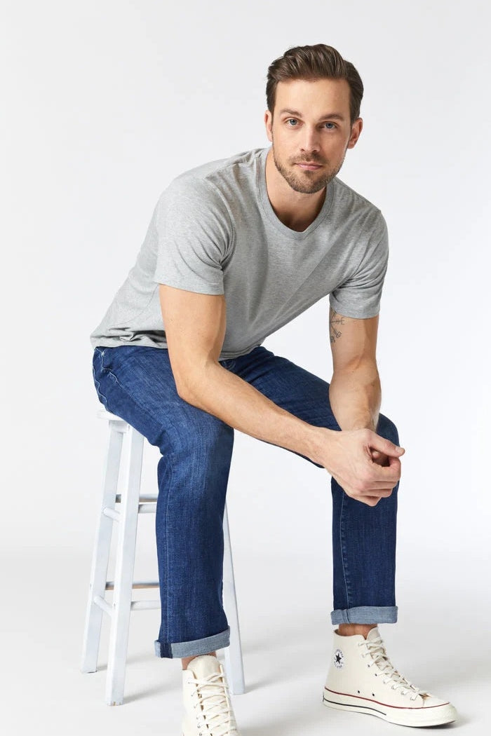 Wholesale,Mavi, Mavi Dark Used Brushed Feather Blue Zach Straight Leg Jeans, Blue, 34W-34L-Tag34