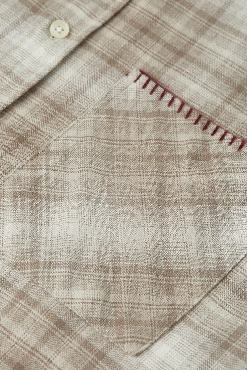 Wholesale,Scotch & Soda, Scotch & Soda Walnut Flannel Checked Shirt, Tan, Small-43-TagSMedium-46-TagMLarge-48-TagLExtra Large-50-TagXL