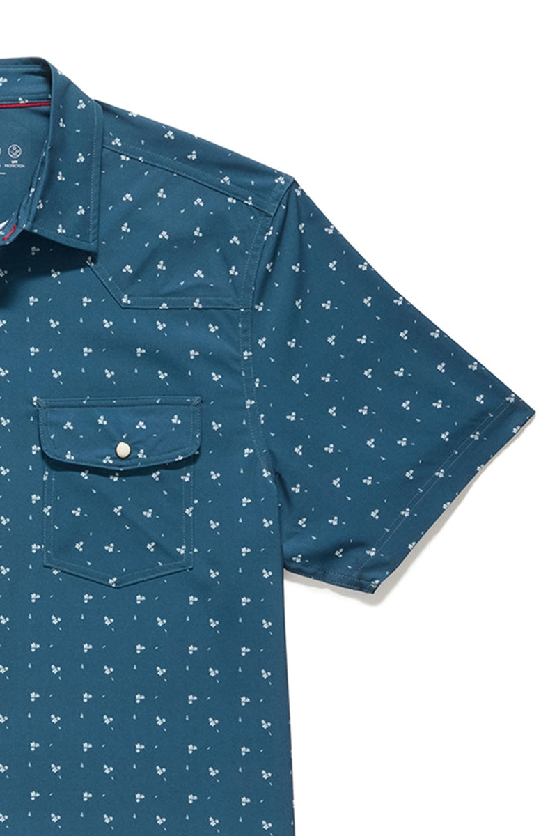 Wholesale,Flag & Anthem, Flag & Anthem Navy Floral Print UPF Performance Shirt, Blue, Medium-43-TagMLarge-46-TagL