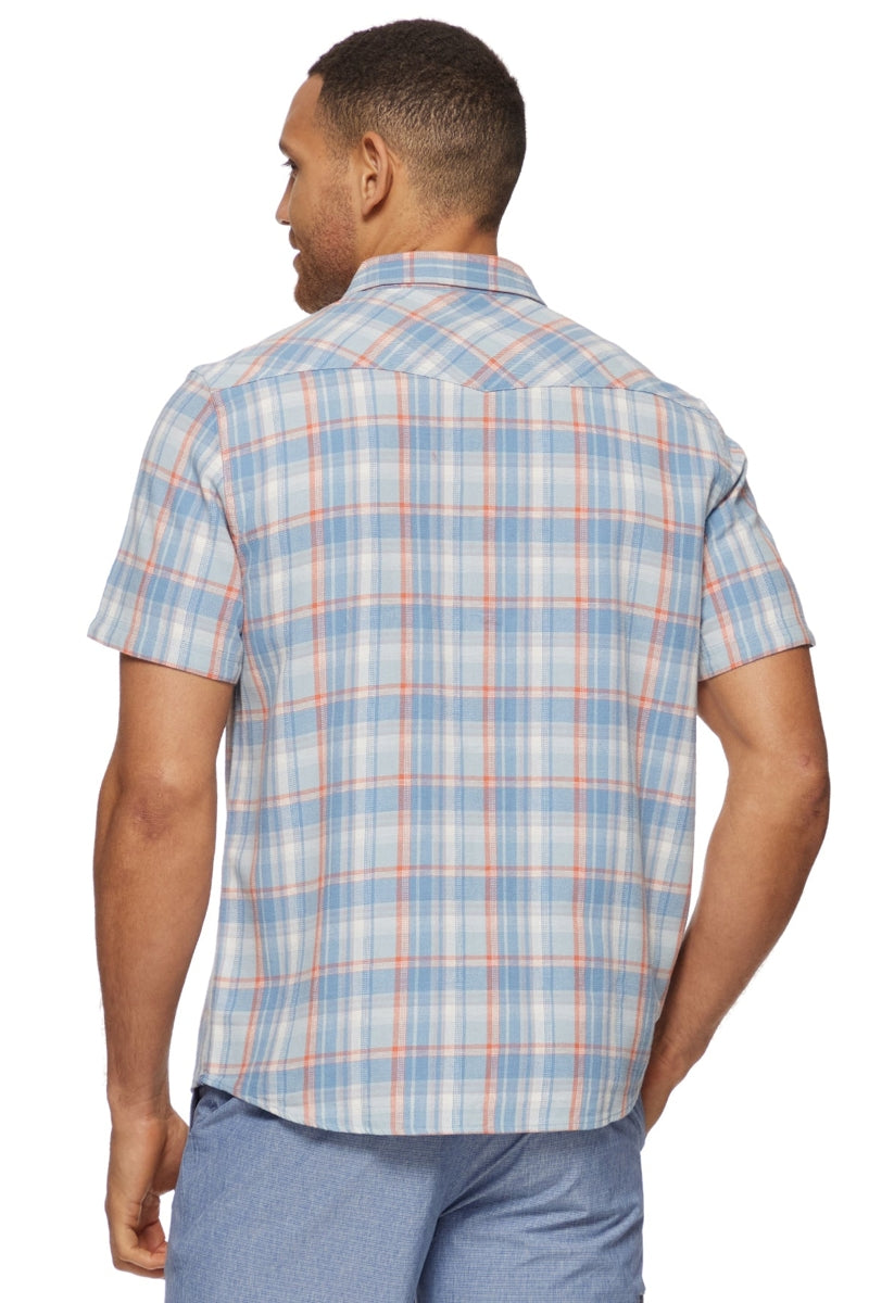 Wholesale,Flag & Anthem, Flag & Anthem Light Blue/Coral Vintage Washed Shirt, Blue, Small-41-TagSMedium-43-TagMLarge-46-TagLExtra Large-48-TagXLExtra Extra Large-53-TagXXLExtra Large-50-TagXL