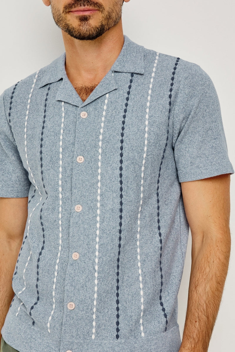 Wholesale,Rails, Rails Light Blue/White Striped Knit Shirt, Blue, Medium-42-TagMLarge-45-TagLExtra Large-48-TagXL