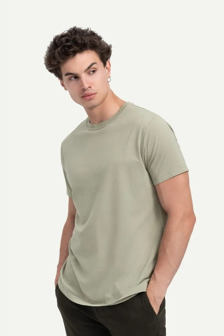 Wholesale,KAFT, KAFT Sage Green Combed Cotton T-Shirt, Green, Medium-44-TagMLarge-46-TagLExtra Large-48-TagXLExtra Extra Large-50-TagXXL