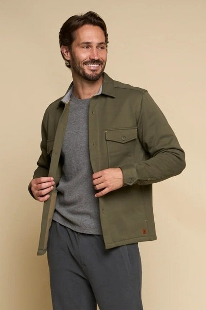 Wholesale,Fundamental Coast, Fundamental Coast Olive Military-inspired Fleece Shacket, Green, Medium-45-TagM