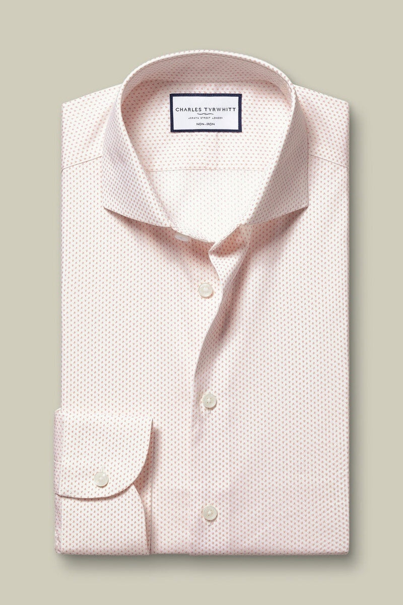 Wholesale,Charles Tyrwhitt, Charles Tyrwhitt Pink Geo Performance Twill Print Shirt, Pink, Small-40-Tag15Medium-42-Tag15.5Large-46-Tag16.5Medium-40-Tag15