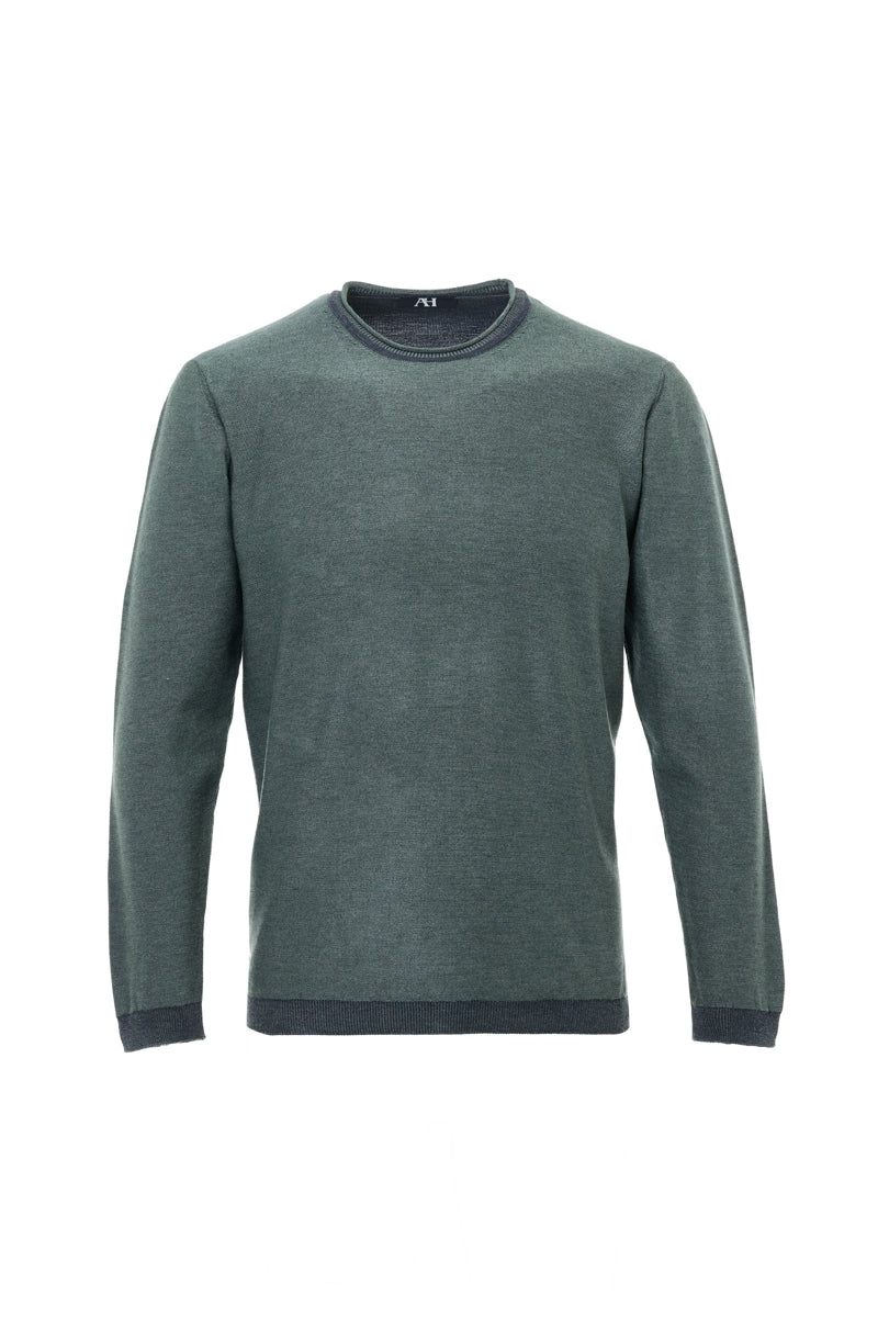 Wholesale,American Heritage, American Heritage Green Textured Crewneck Sweater, Green, Medium-42-TagMLarge-44-TagLExtra Large-46-TagXL
