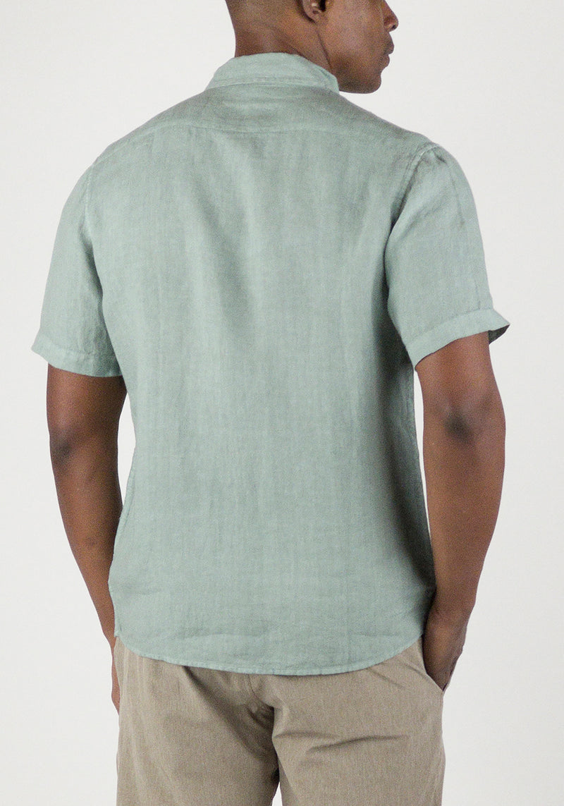 Brand Partner,Tailor Vintage, Tailor Vintage Chinois Green Puretec Cool Cotton/Linen Blend Shirt, Green, Extra Extra Large-55-TagXXL