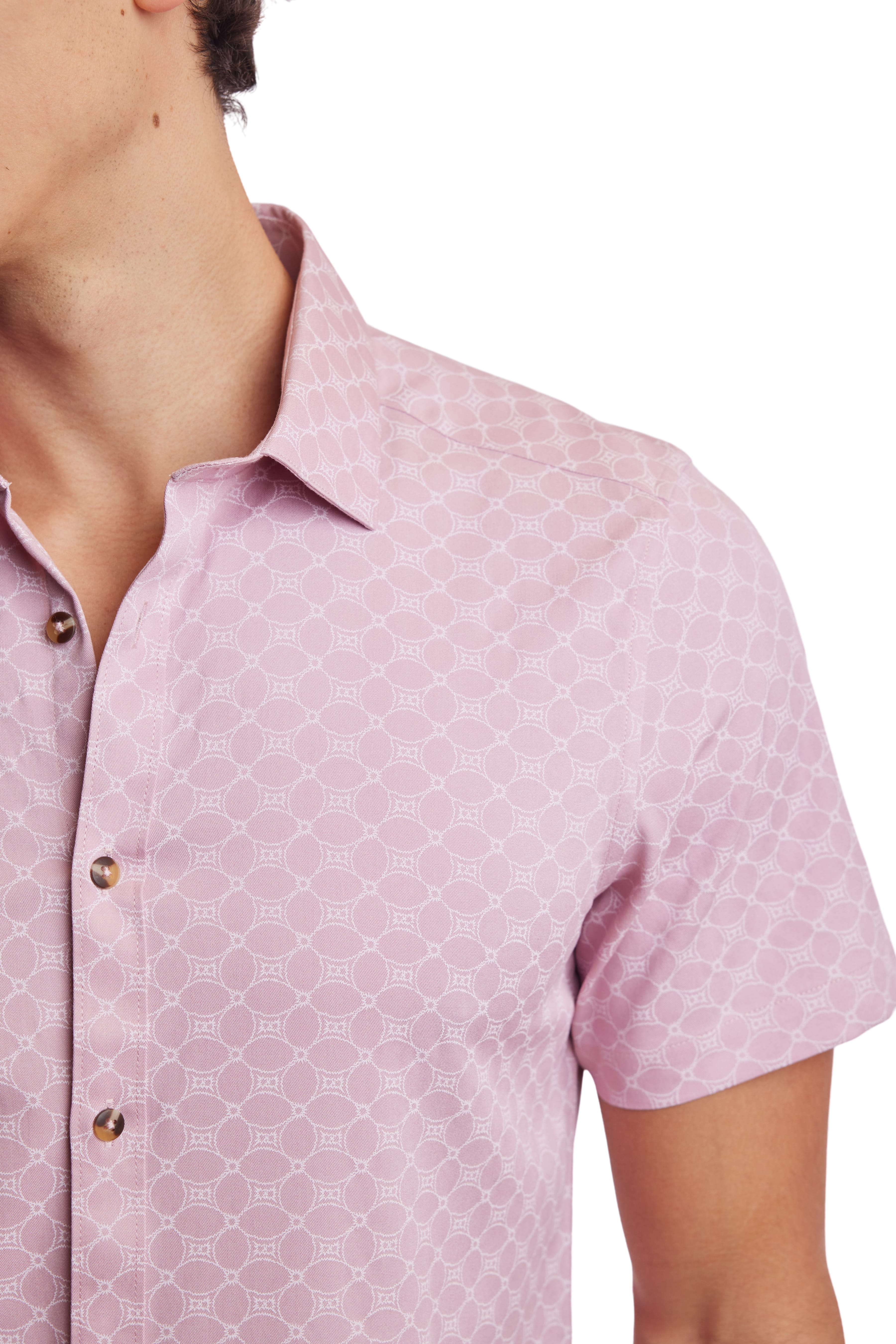 Wholesale,Paisley & Gray, Paisley & Gray Pink/White Geo Sawyer Shirt, Pink, Large-46-TagXL