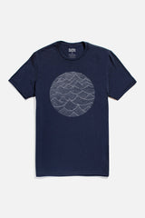 Bridge & Burn Navy Waves Print Graphic Tee