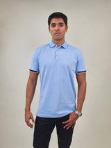 R2 Amsterdam Sky Blue Solid Polo