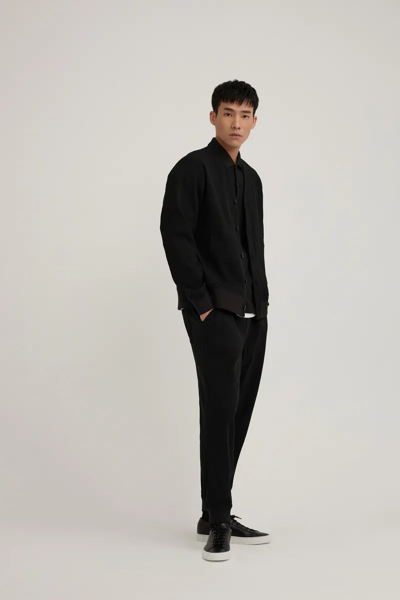 Direct From Brand,FYNE, FYNE Black Knit Waffle Weave Cardigan, Black, Medium-44-TagM