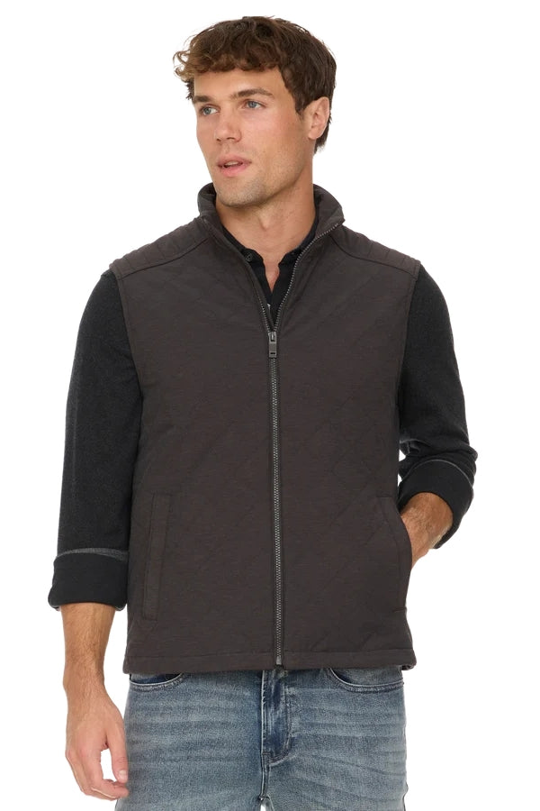 Wholesale,Flag & Anthem, Flag & Anthem Charcoal Flannel-Lined Quilted Vest, Grey, Extra Large-52-TagXLExtra Extra Large-54-TagXXL