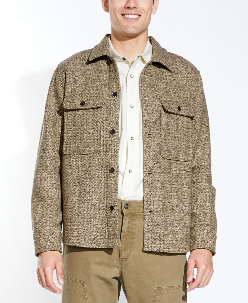 Wholesale,Civil Society, Civil Society Heather Brown Twill Weave Shacket, Brown, Extra Extra Large-50-TagXXL