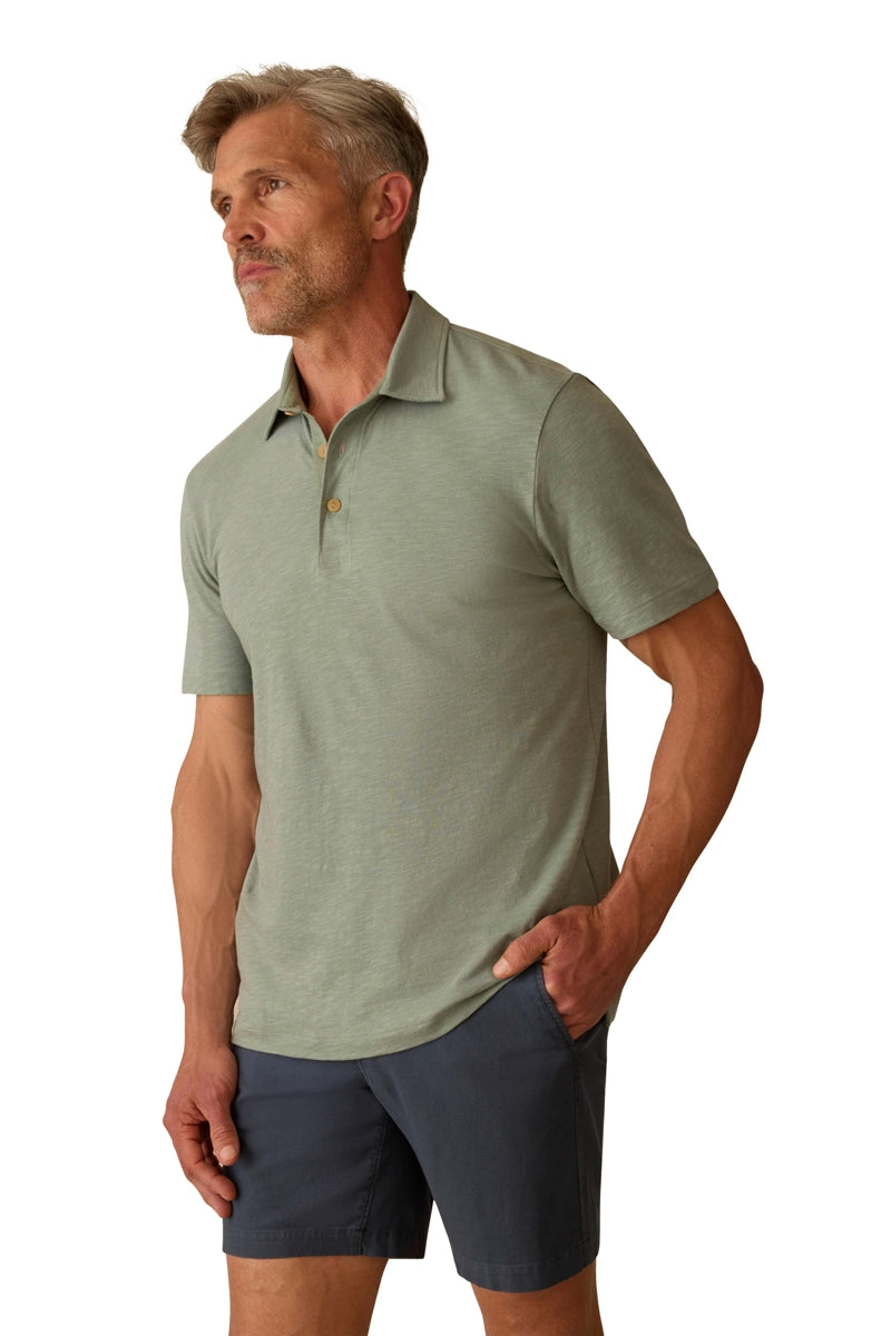 Wholesale,Faherty, Faherty Sage Slub Jersey Knit Sunwashed Polo, Green, Small-40-TagSMedium-42-TagMLarge-45-TagLExtra Large-48-TagXLExtra Extra Large-52-TagXXL