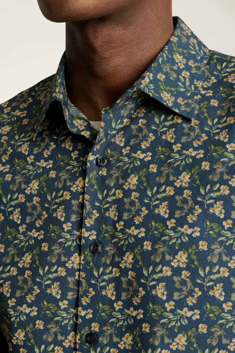 Wholesale,Bonobos, Bonobos Green/Navy Daylight Floral Print Stretch Shirt, Green, Large-46-TagL