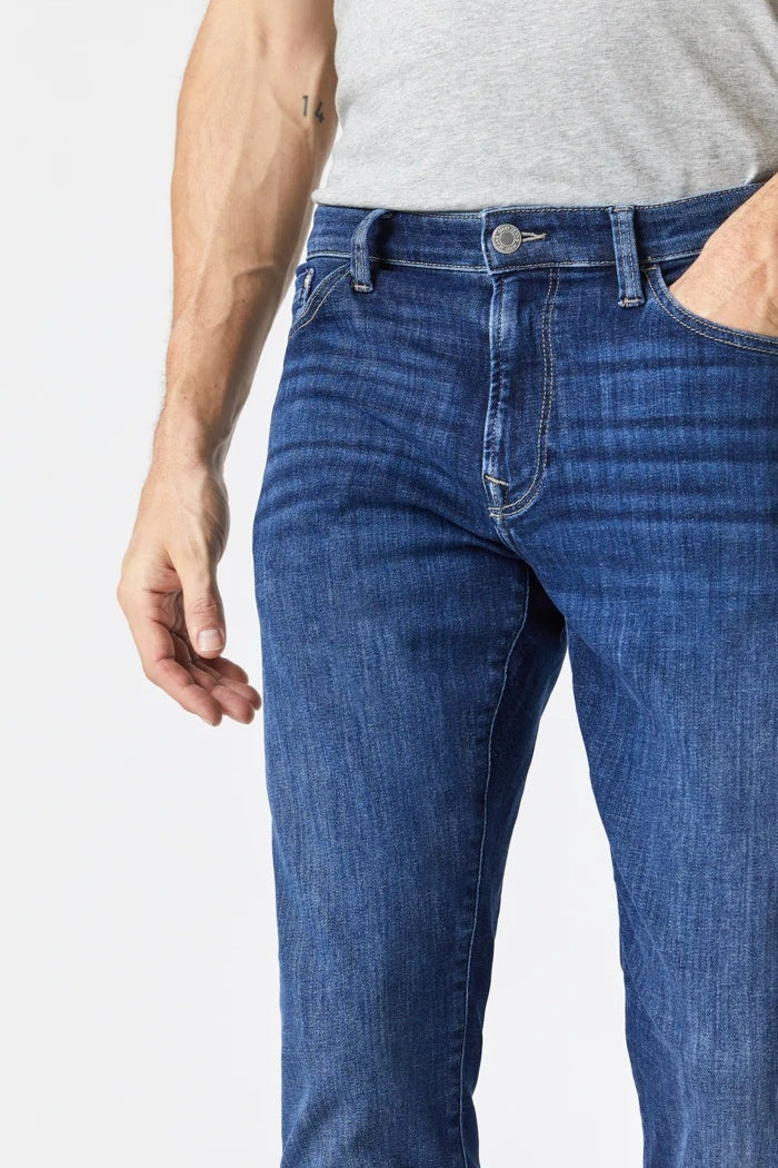 Wholesale,Mavi, Mavi Dark Used Brushed Feather Blue Zach Straight Leg Jeans, Blue, 34W-34L-Tag34